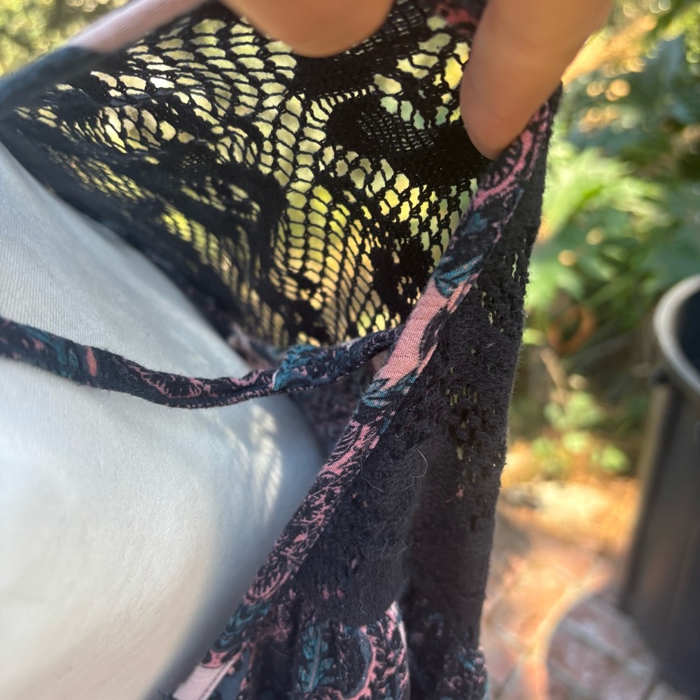 Free People Black and Pink Lace Dress - Picture 8 of 11